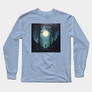 Lone Traveller on a Midnight Journey Long Sleeve T-Shirt